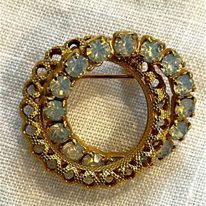 Vintage Gold and Silver Crystal Brooch